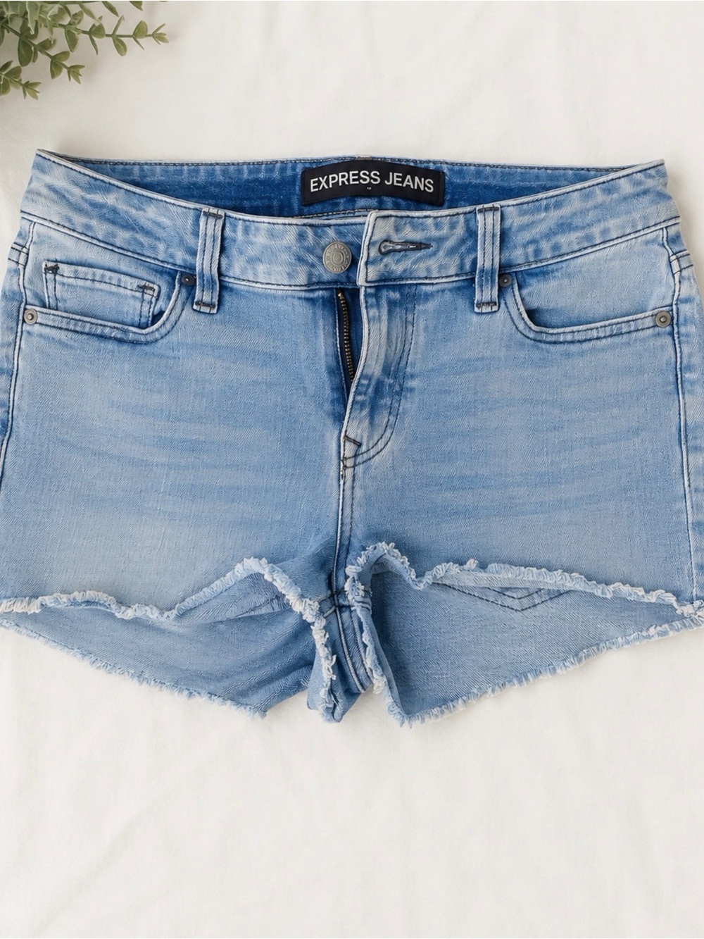 Express Light Blue Denim Cutoff Shorts